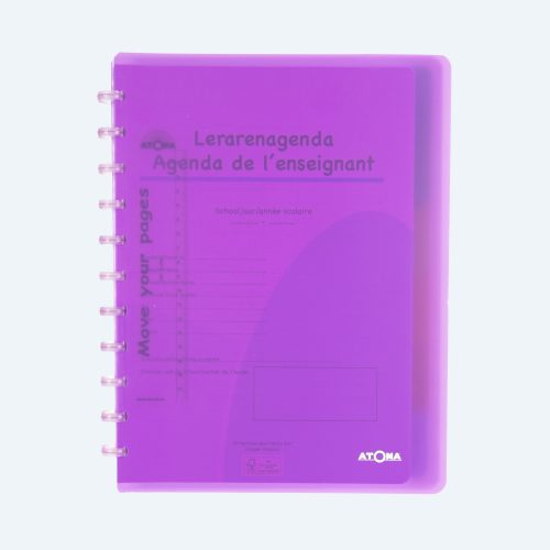Teacher diary A4+ transparent purple with tabs